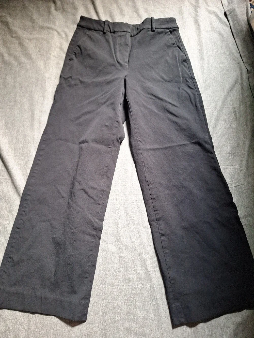 J. Crew Women's Black Chinos - Wide Leg Size 2